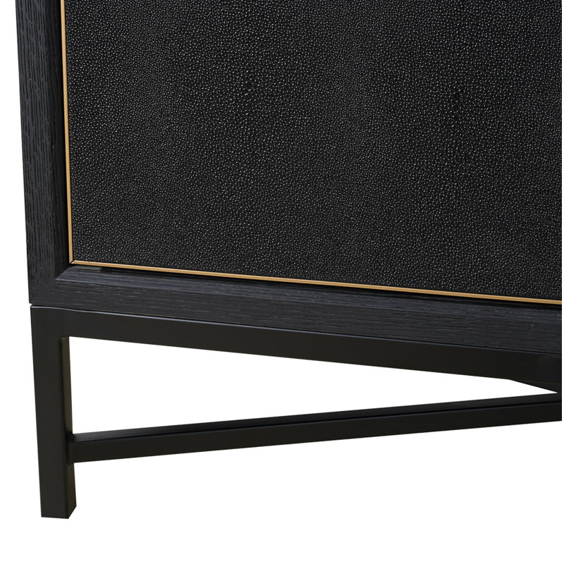 Meera 76" Wide Wood Sideboard, Black