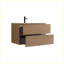 Ensemble de meuble-lavabo mural 30 po en céramique brun avec rangement à fermeture en douceur-133705793-133705792