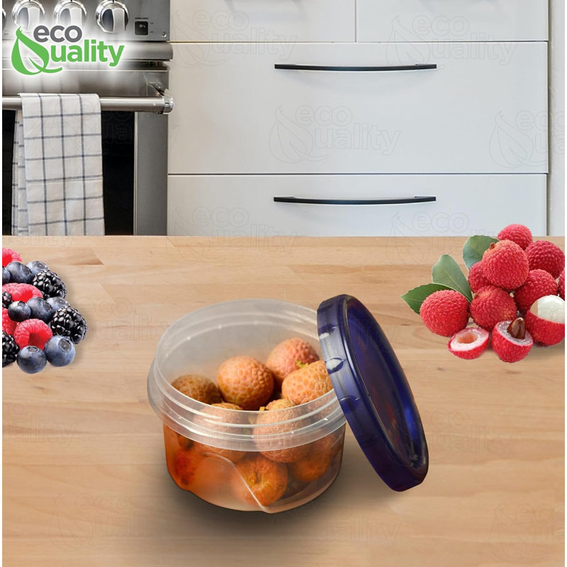 Rangement de nourriture en plastique transparent 16 oz avec couvercles torsadés et hermétiques - hermétique, réutilisable et étanche - pour la préparation des repas, le déjeuner et les collations (15)