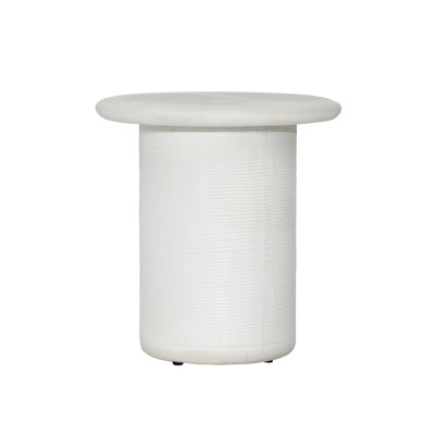 Table de bout en béton Rosemma, blanc