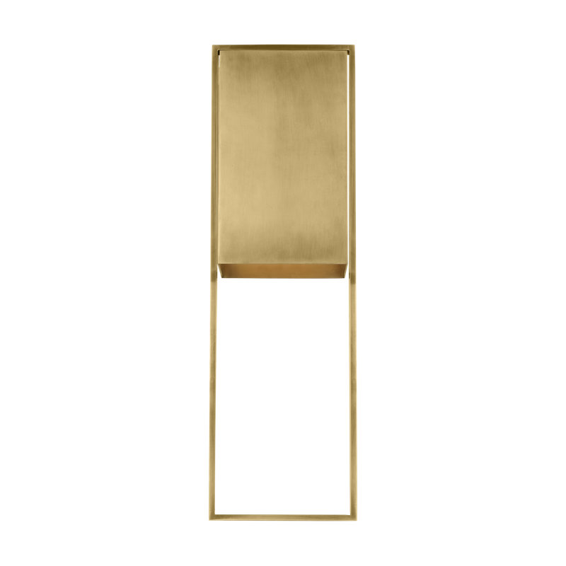 Alude LED Outdoor Sconce, 24" H x 7.2" W x 4.8" D, Hand-Rubbed Antique Brass