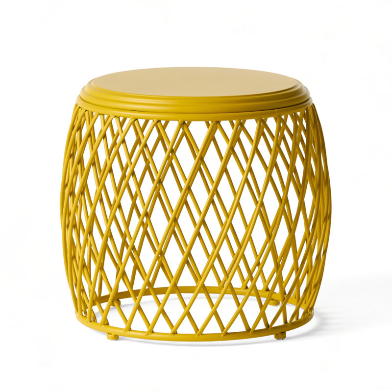 Iron 19.75" SIDE TABLE, Yellow