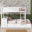 Lit superposé simple au-dessus de simple avec lit gigogne simple, espace de rangement et bureau-468794775-468794770