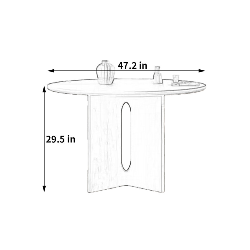 Table de salle à manger de qualité rétro minimaliste, H 29,5 po x L 47,2 po x l 47,2 po