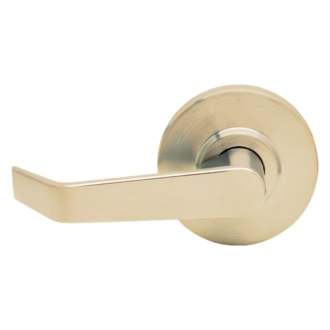 Non Clutching Cylindrical Door Lever, Bright Brass