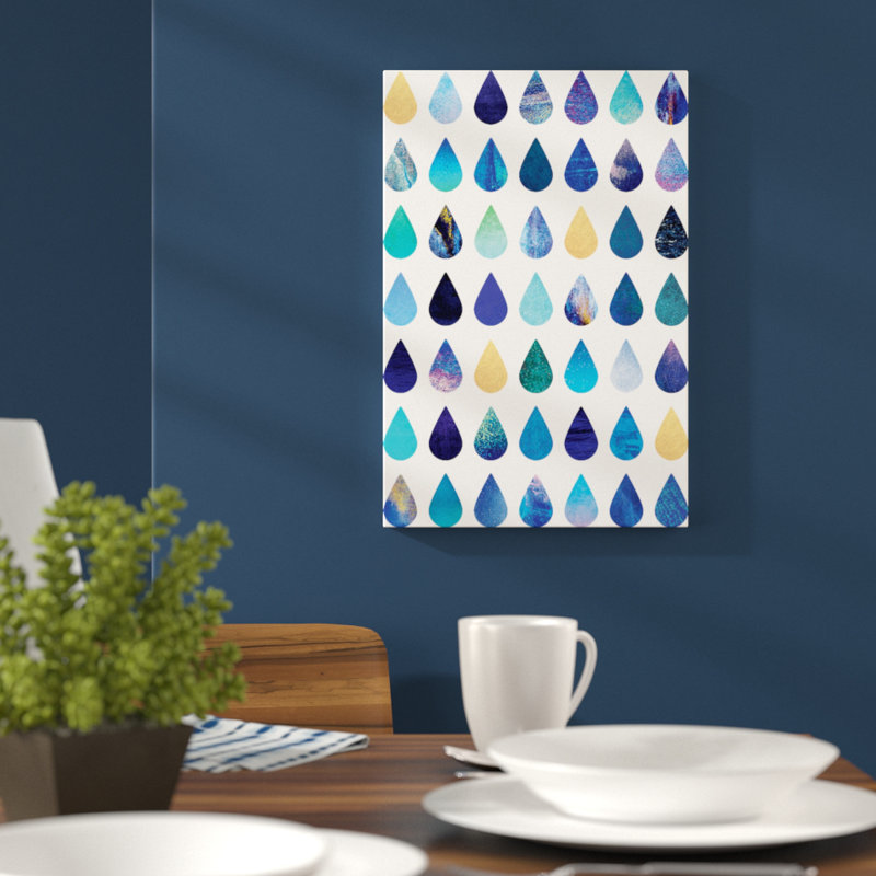 «Rain», art sur toile, H 26 po x l 18 po x P 1,5 po, Toile encadrée noire, Pas de tapis