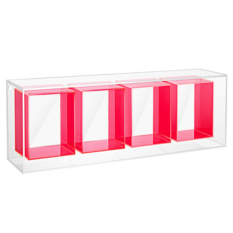 8.4'' H x 23.8'' W Plastic Trophy Display Case, Pink