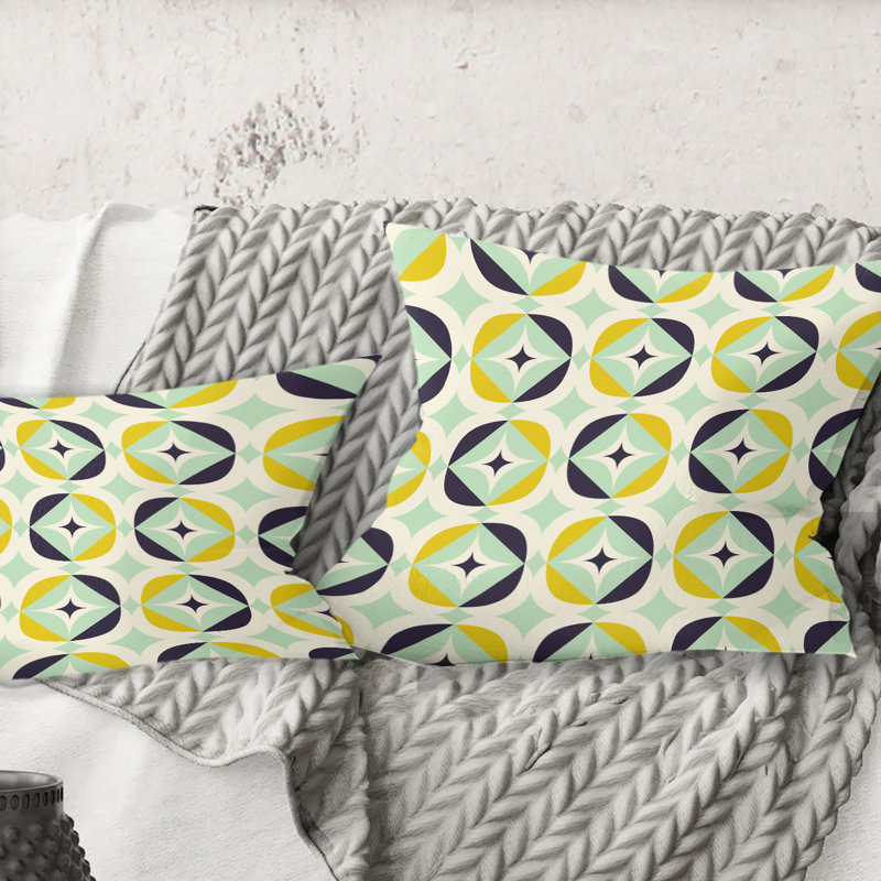 Coussin Diamond Retro V - Mid-Century, 18 po x 18 po