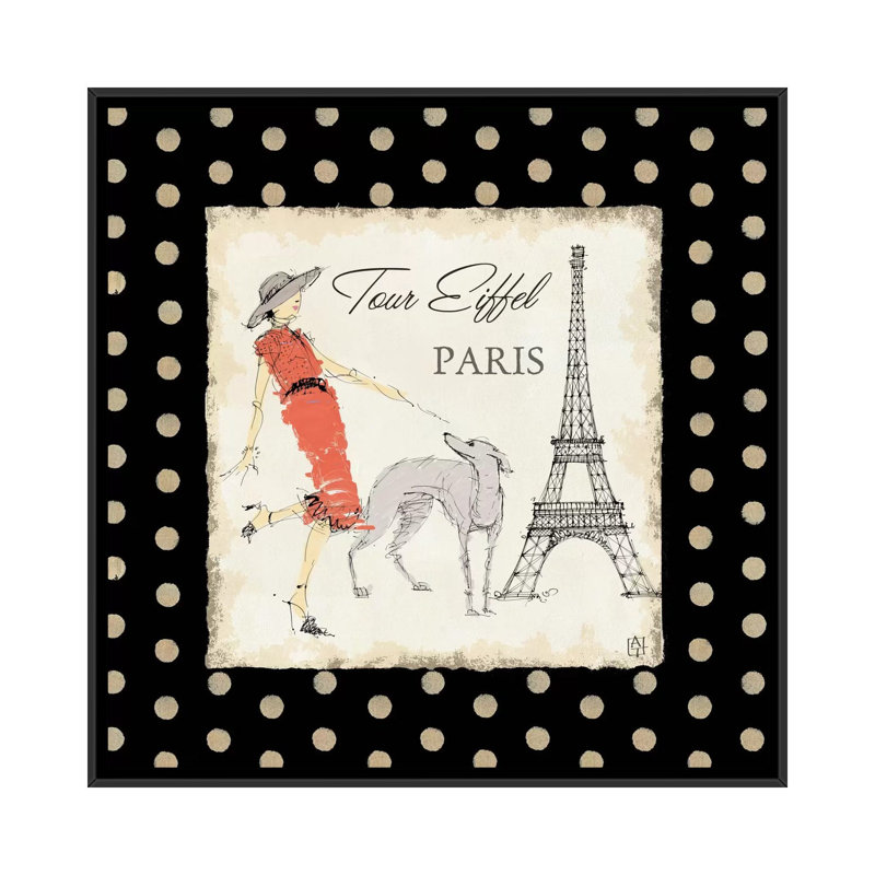 Avery Tillmon, "Mesdames à Paris II", impression sur toile tendue, H 18 po x l 18 po x P 1,5 po, Toile avec cadre noir