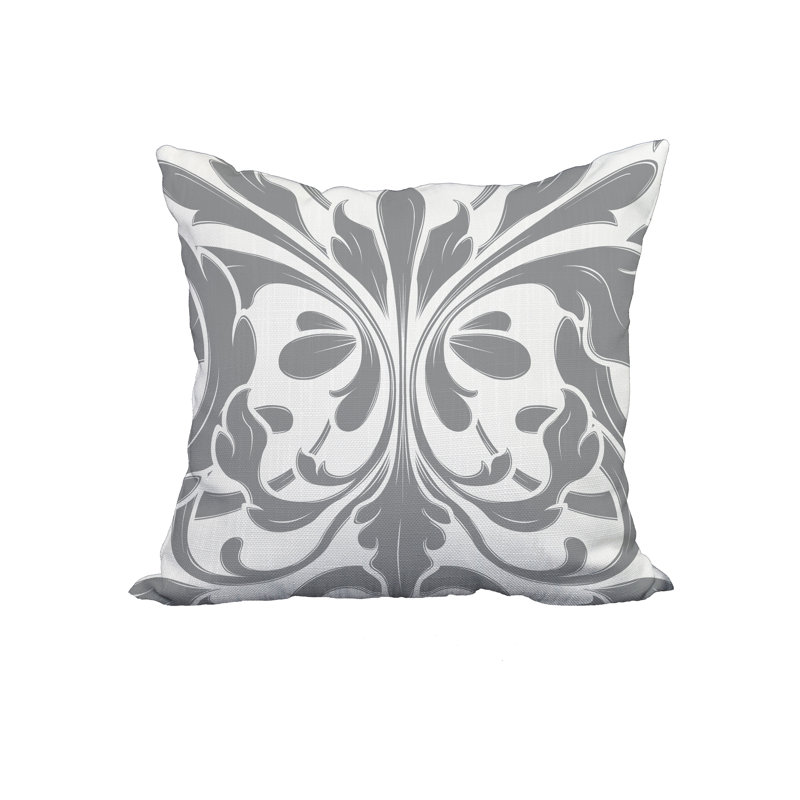 Coussin imprimé , 18 po x 18 po, Gris