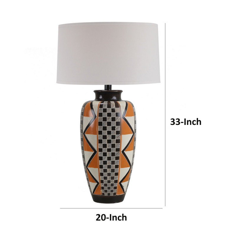 Shray Adjustable Table Lamp, Yes, Orange/Black/White
