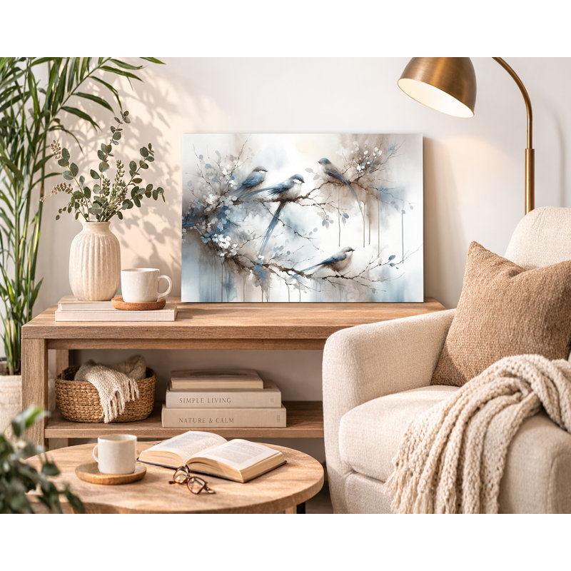 Serene Moments: Watercolor Birds, toile tendue sur toile, H 16 po x l 24 po