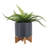 Planter W/ Wood Stand, Matte Gray-1501922983