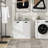 Two-Compartment Tilt-Out Laundry Sorter Cabinet-White, Sideboard