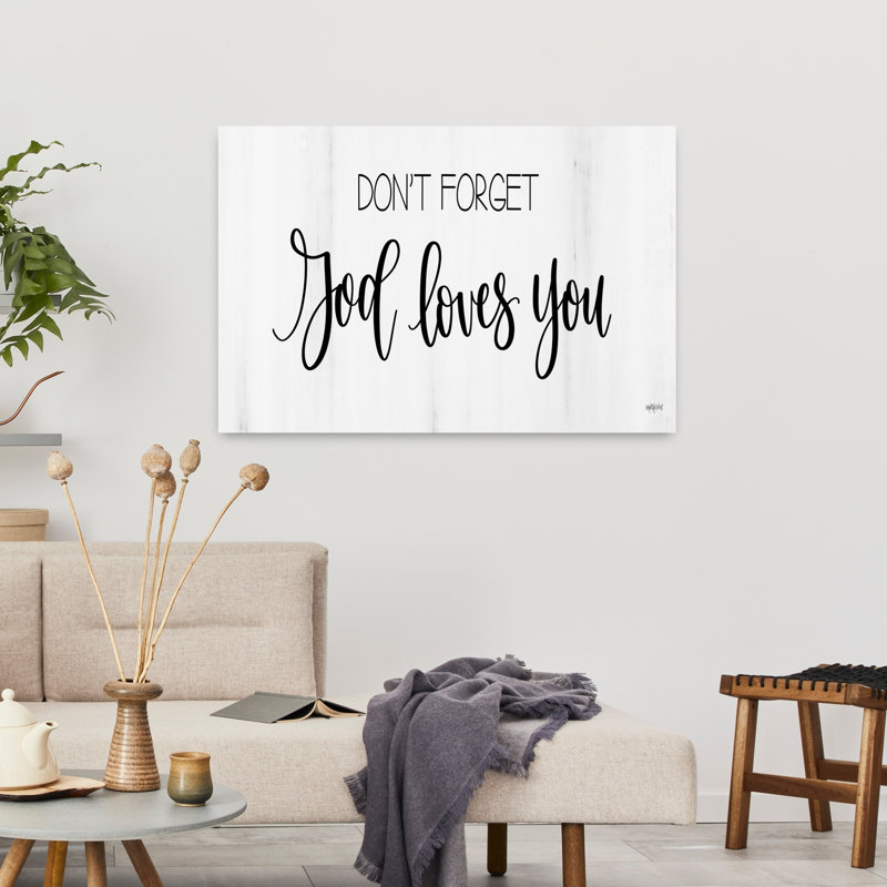 «God Loves You», art contemporain abstrait, H 24 po x l 36 po
