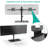 Free Standing Dual Monitor Stand, Height Adjustable Monitor Mount With Glass Base, Fits LCD LED Flat Curved Screen Up To 27 Inch, 22Lbs, With Grommet Base