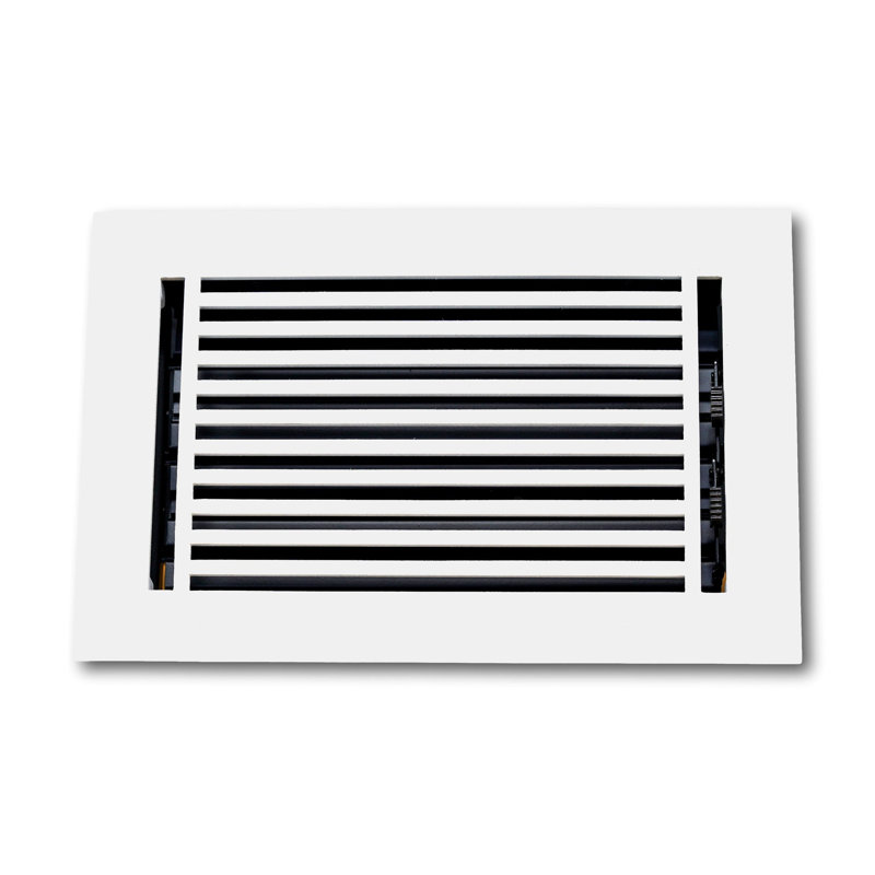 Couvercle d'évent linéaire en aluminium avec registre Madelyn Carter - registre de plancher et de mur, Blanc