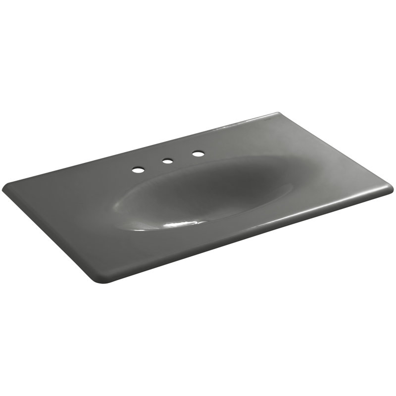 Plateau de meuble-lavabo 38 po Iron Impressions, Gris tonnerre, Centres de 8 po