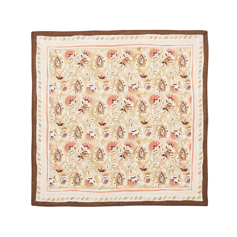 Mira Napkin, Brown/Coral