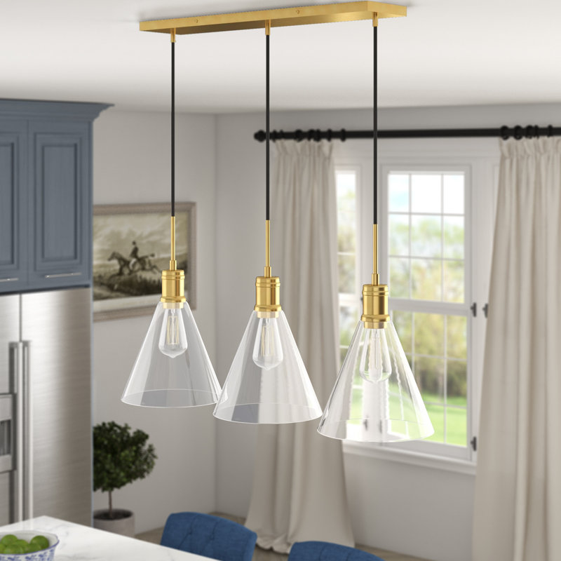 Sturm 3 - Light Kitchen Island Pendant, Brass