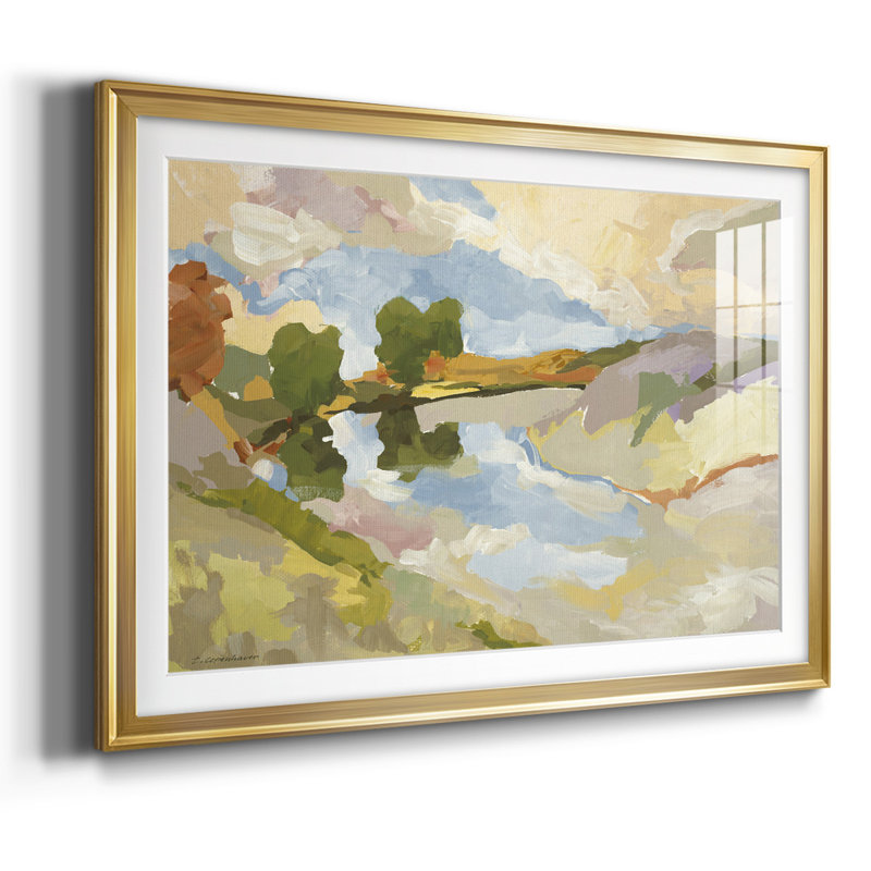 Uplands I, reproduction d'art encadrée, Or, H 27 po x l 39 po x P 1,5 po
