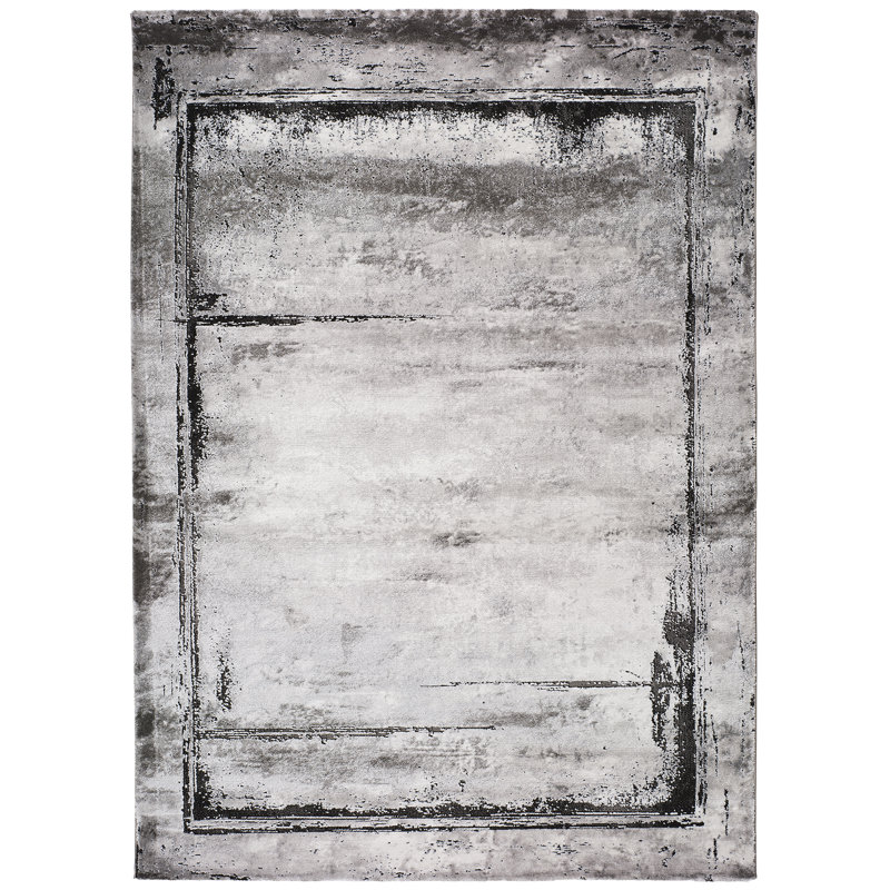 Gruver Machine Woven Grey Indoor Rug, Rectangle 160 x 230cm