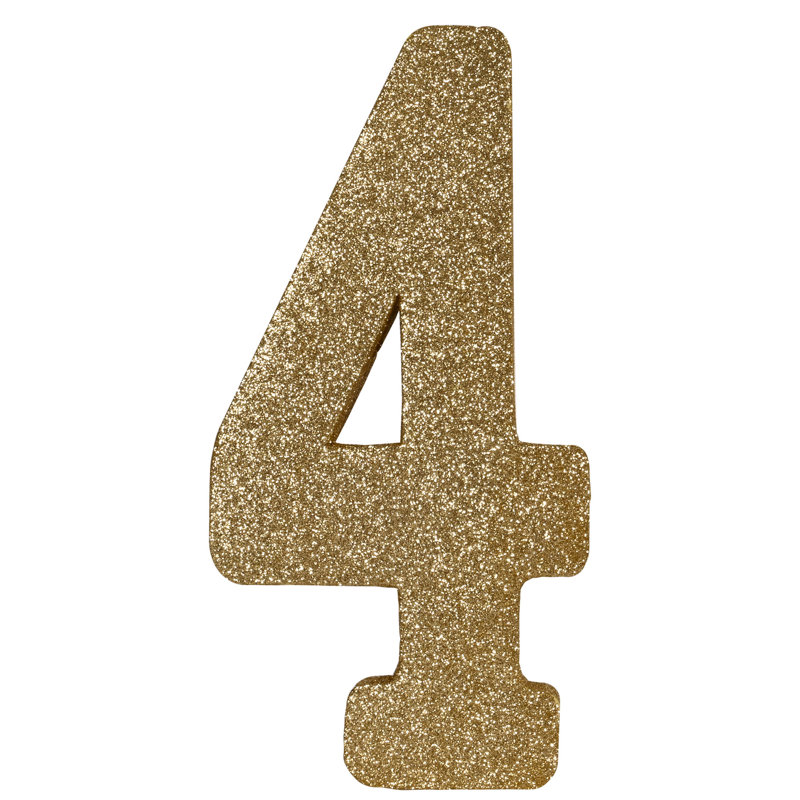 3-D Glittered "4" Centerpiece