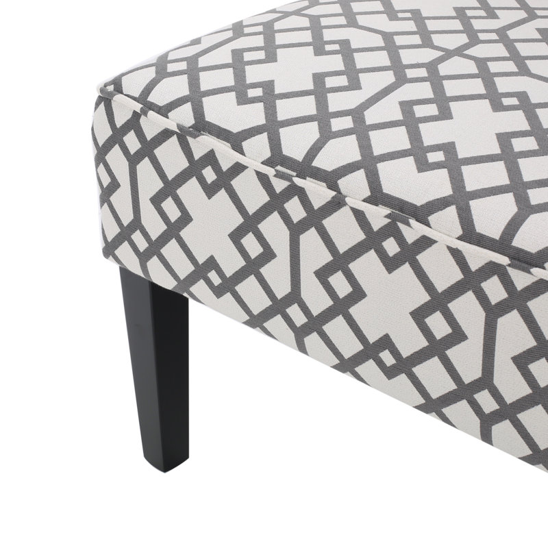 Causeuse rembourrée en lin Nhat, Polyester gris treillis