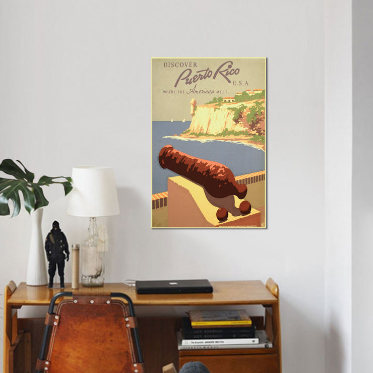 Affiche de voyage «Puerto Rico I» par Studio W - impression sur toile tendue, H 26 po x l 18 po x P 1,5 po, Toile tendue