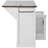 58" Farmhouse Kitchen Island With Storage, Sliding Barn Door & Metal Grid Side Door, Rolling Kitchen Island On 5 Wheels With Spice Rack, Glass Holders,Island Table With Drop Leaf-1702540894