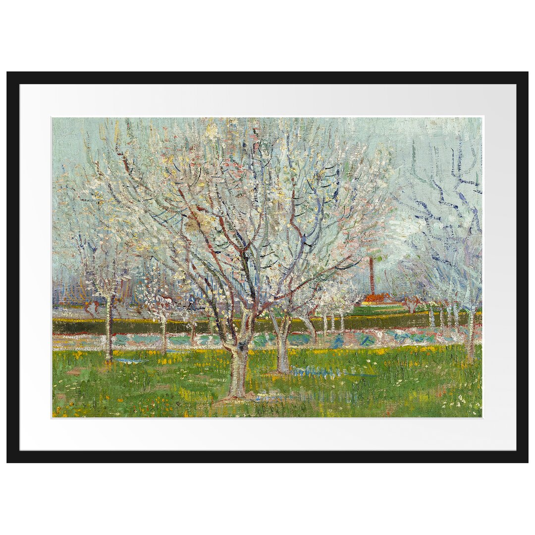 Gerahmter Kunstdruck Flowering Orchard Plum Tree von Vincent Van Gogh