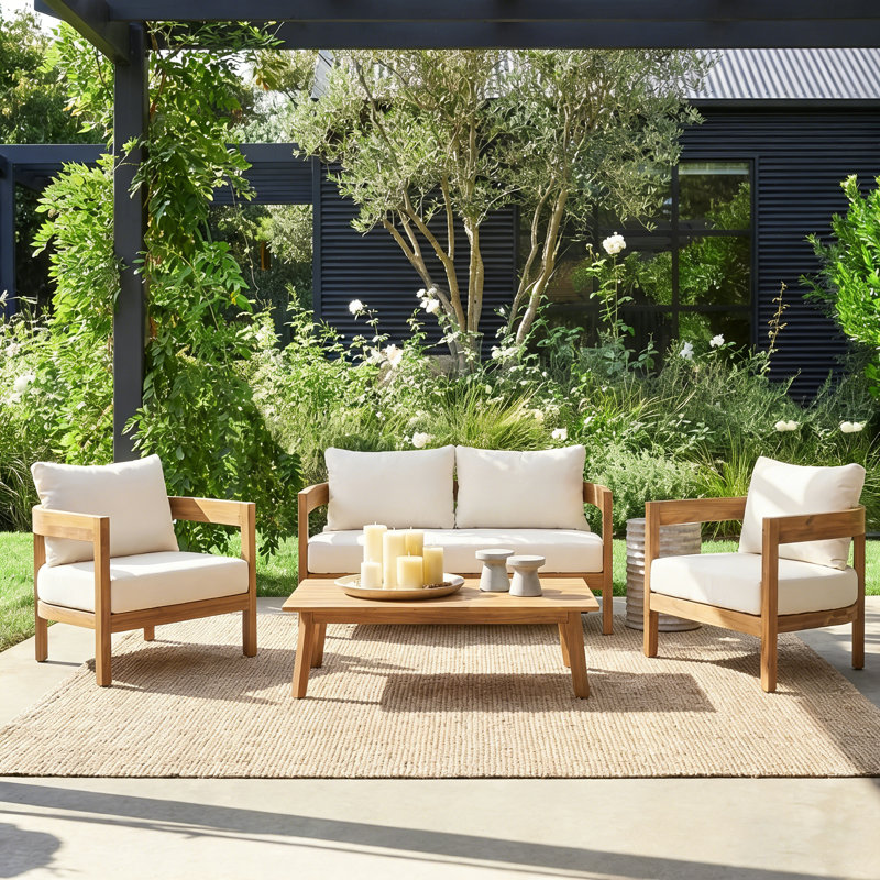 Vita Acacia 4 - Person Patio Conversation Set with Cushions