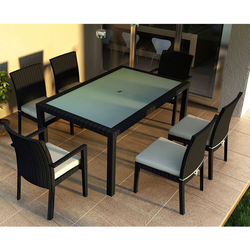 Urbana Outdoor - Piece Dining Set, Canvas Natural Sunbrella® Canvas, Coffee Bean, 8