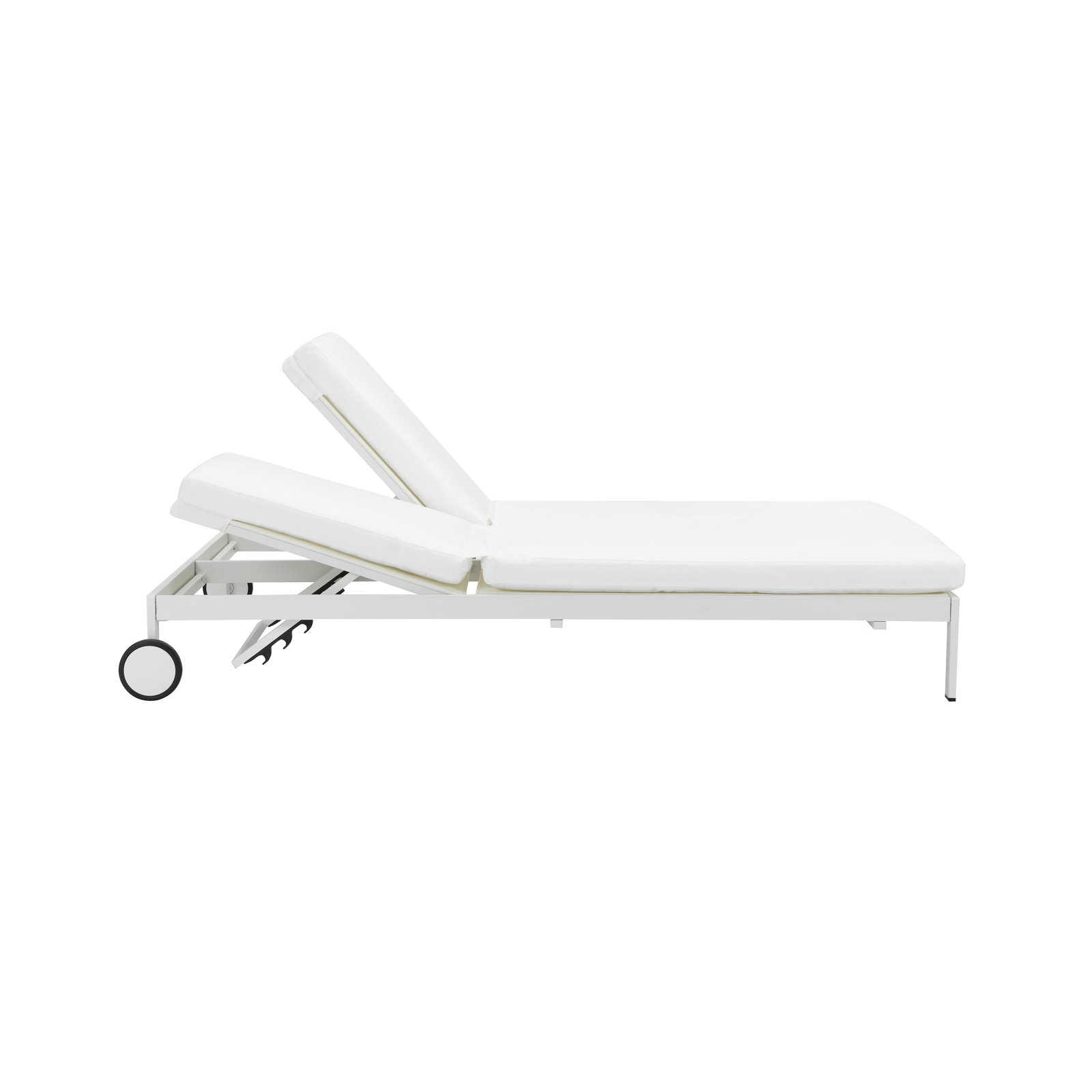 Isabella 53'' Outdoor Metal Double Chaise, White