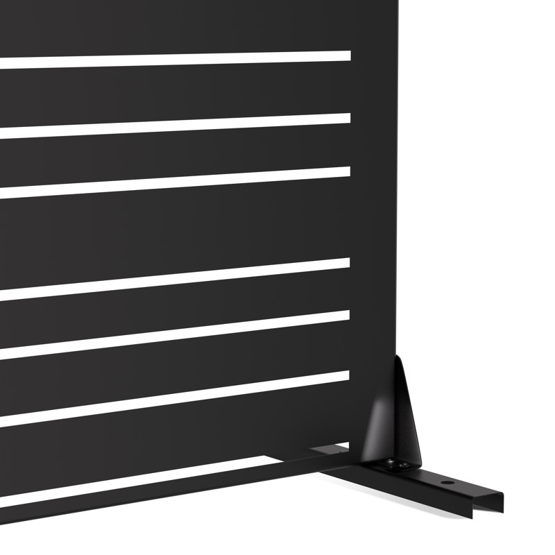 Paravent d'extérieur en métal, Noir, H 72 po x l 47 po x P 16 po