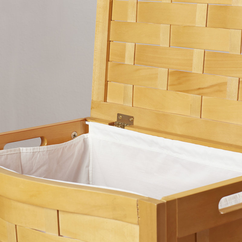 Wood Laundry Hamper with Handles, Natural