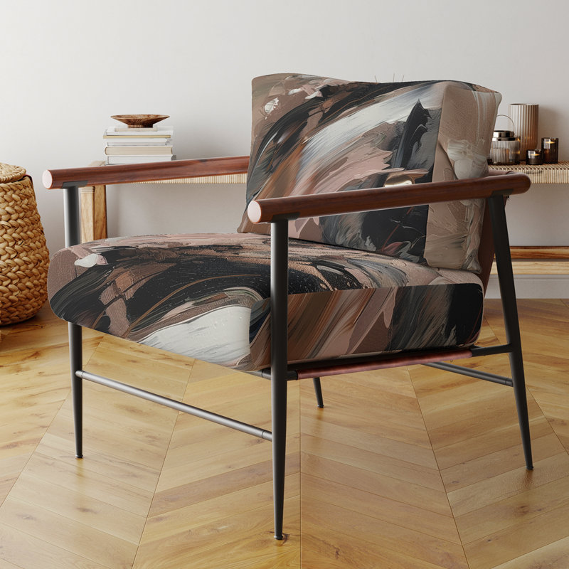 Fauteuil d'appoint brun et noir Beyond Boundaries II - fauteuil rembourré contemporain, Doré