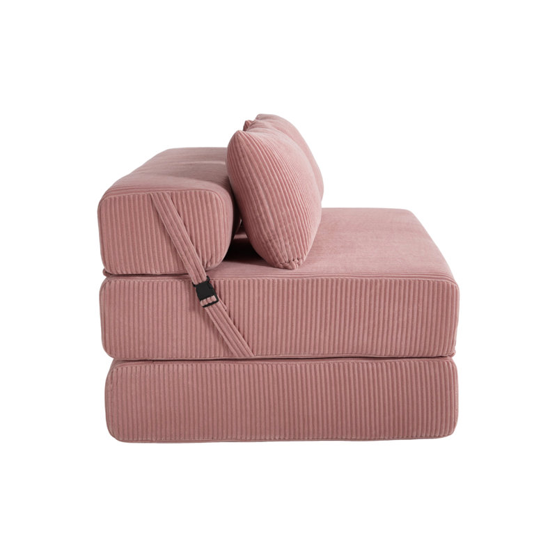 Canapé-lit pliant Boneless, canapé-lit convertible 3 en 1, Rose