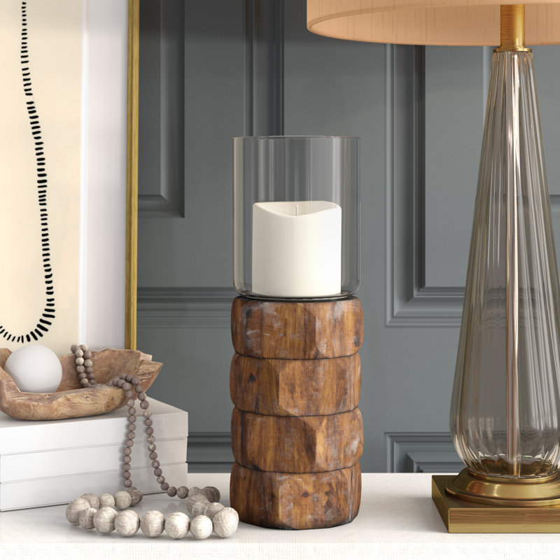 Hex Nut Hurricane Candle Holder, 16.25" H x 5.5" W x 5.5" D