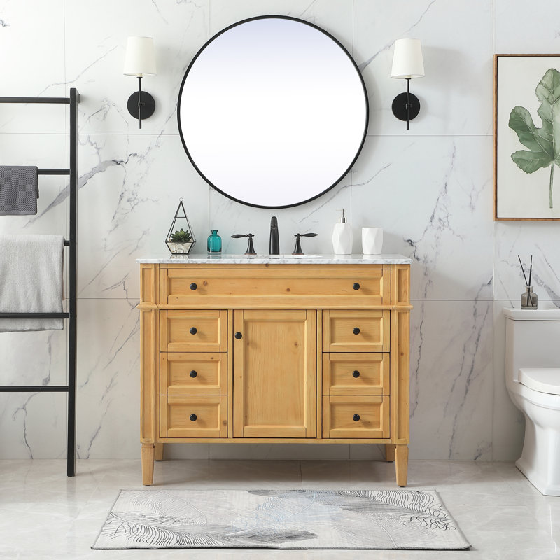 Ensemble de meuble-lavabo simple 42 po Rivers, Bois naturel