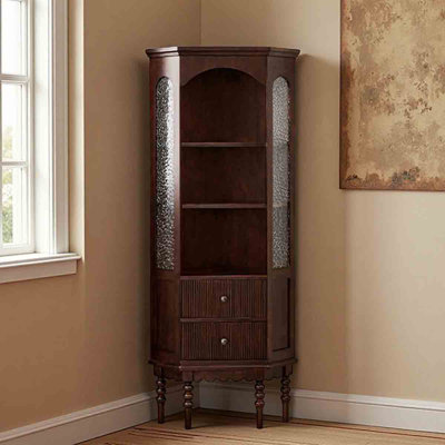 Armoire de coin française en noyer rétro