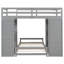 Lit superposé gris avec rangement supplémentaire - Travaillez et jouez confortablement avec un lit simple au-dessus du lit, rangez vos objets dans les tiroirs-305134505