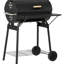 Barbecue portatif de 30 po avec roulettes, surface de cuisson de 23,25 po x 12,75 po, régulation de la température à 4 niveaux, poignée en bois Scald Lid, bouches d'aération réglables, barbecue au charbon à l'avant et au bas