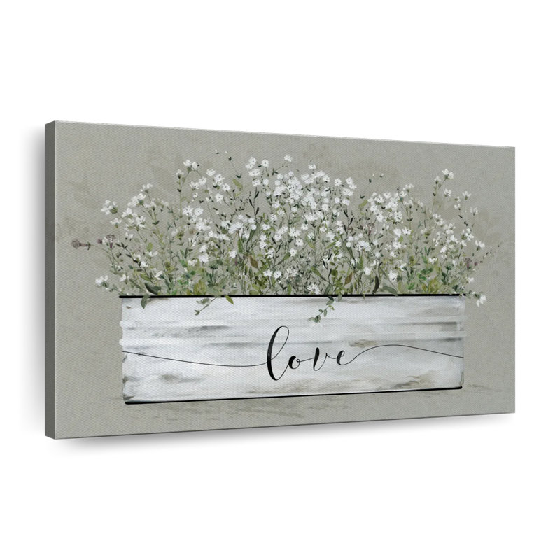 Bouquet Of Grace Bucket Love Canvas Print, 8" H x 12" W x 1" D
