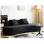 Canapé incurvé de 90 po avec coussins décoratifs, canapé de luxe en velours 4 places, noir