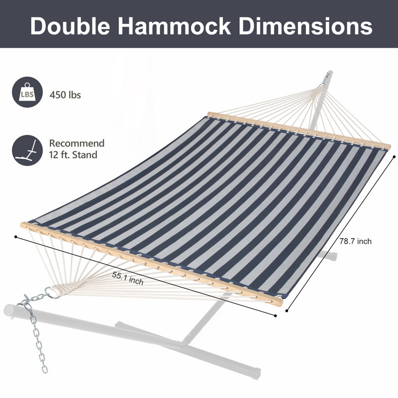 Hamac double classique Berryman, Bleu rayé