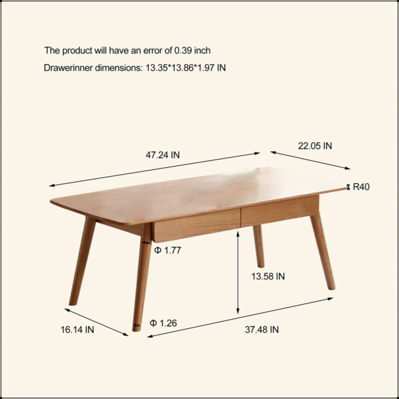Centre de table Table basse 100% plateau en bois massif avec plateau et plateau de table basse Largeur 120 X Profondeur 56 X Hauteur 45 Cm Bureau d'étude Facile à assembler