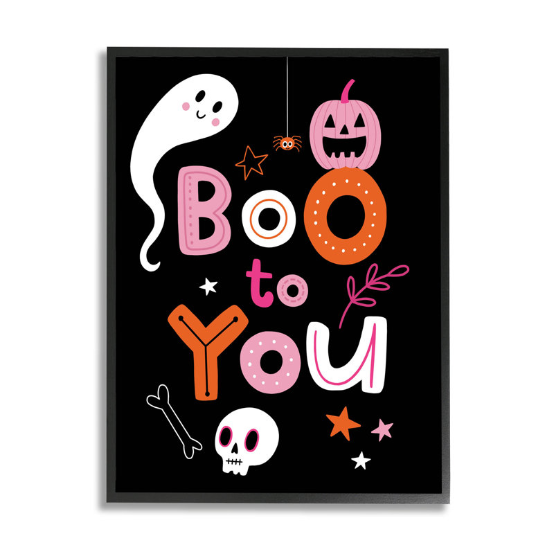 «Boo To You» souriant à-241, Giclée encadrée noir minuit, H 14 po x l 11 po x P 1,5 po