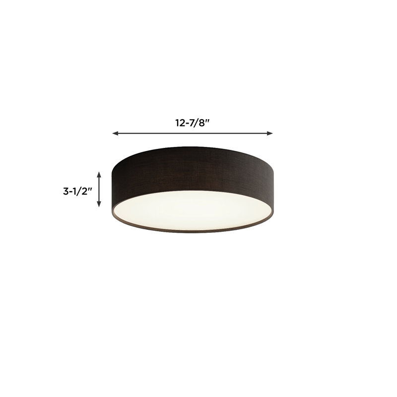Plafonnier encastré 1 lumière Raasch, H 3,74 po x l 12 po x P 12 po, Noir