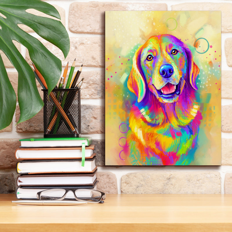 Pop Art Golden Retriever 4' by Furbaby Affiliates Canvas Wall Art, 16" H x 12" W